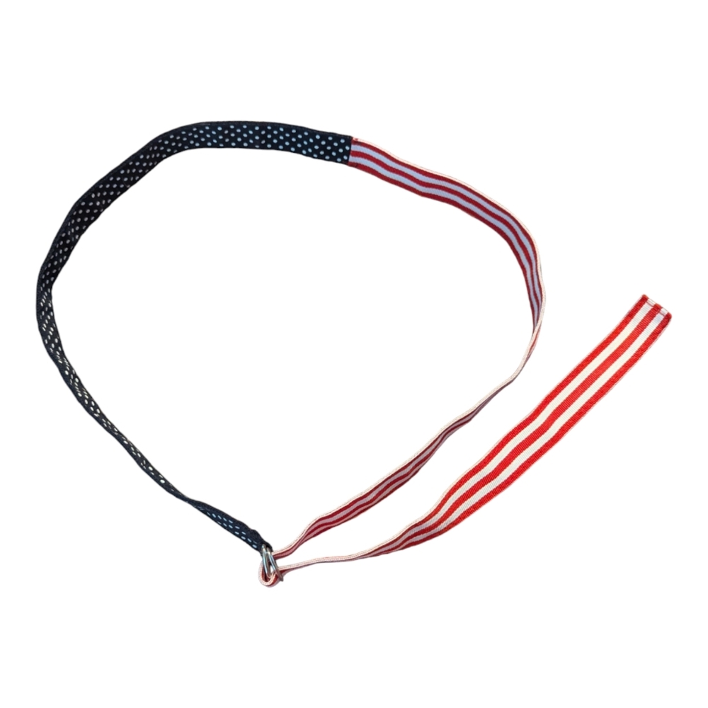 NWOT Vintage Patriotic American Flag Inspired Red White Blue Belt Adjusts To 39"